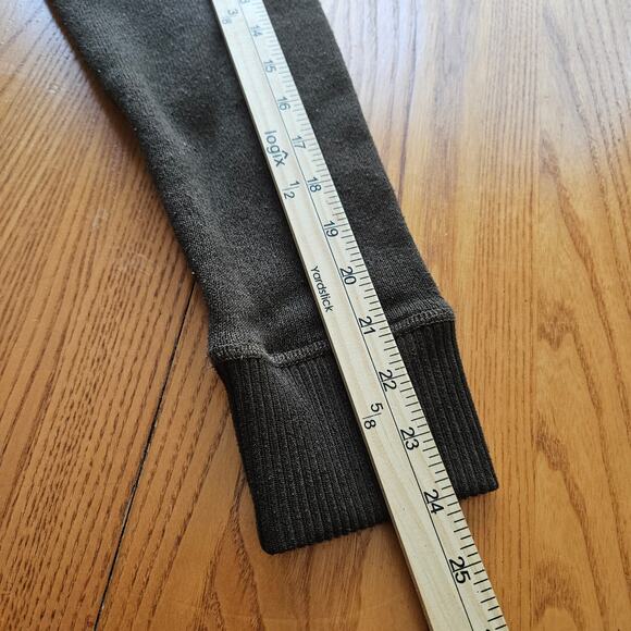 GH Bass & Co Mens Brown Henley Hooded Sweater Elbow Patches Y2K Size S - Picture 12 of 13